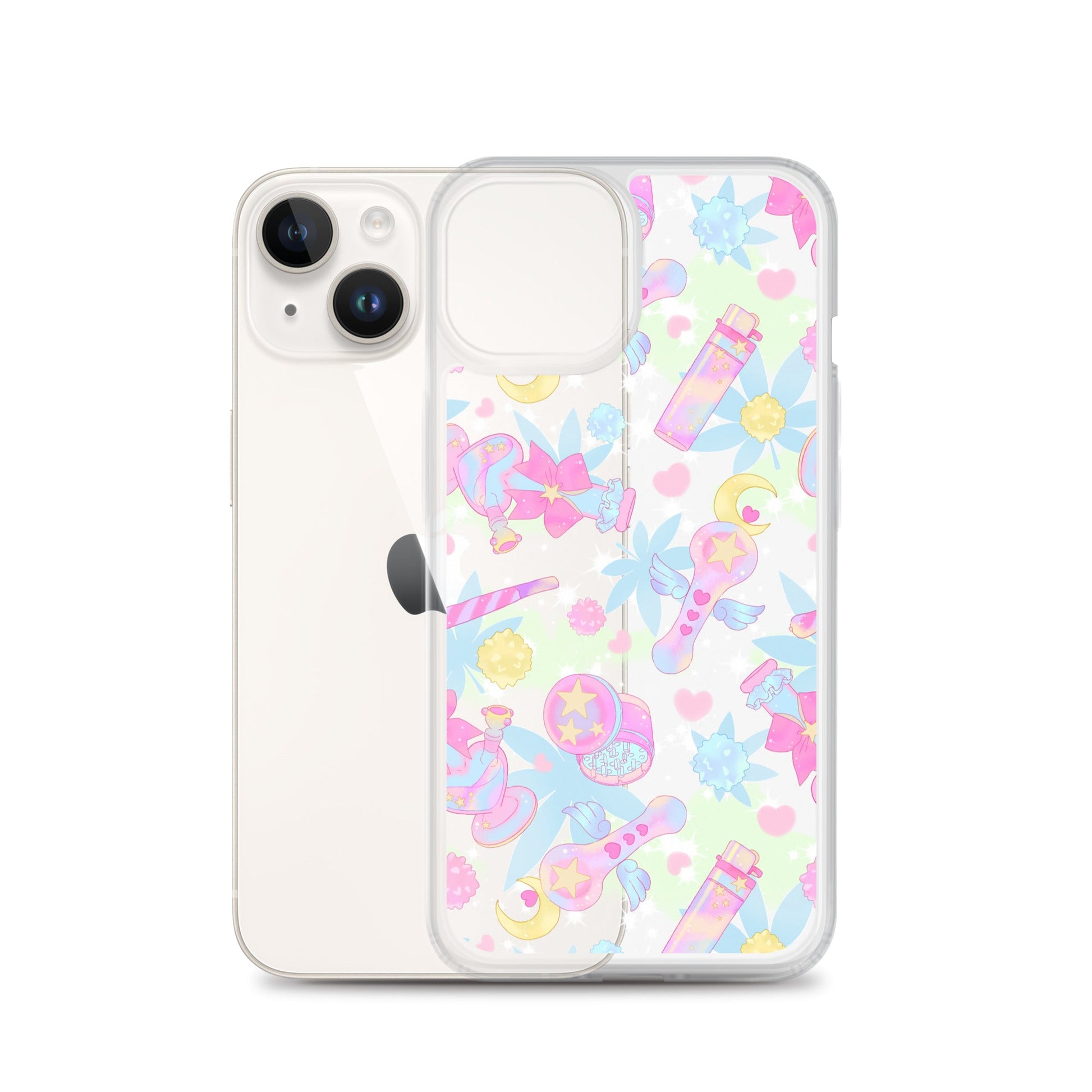 Sleek Indica Magica iPhone® Clear Case featuring a colorful design, protecting against scratches and dirt.