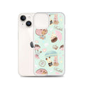 Colorful Parasol Bunny iPhone® Clear Case featuring adorable bunnies and umbrellas, designed for style and protection.