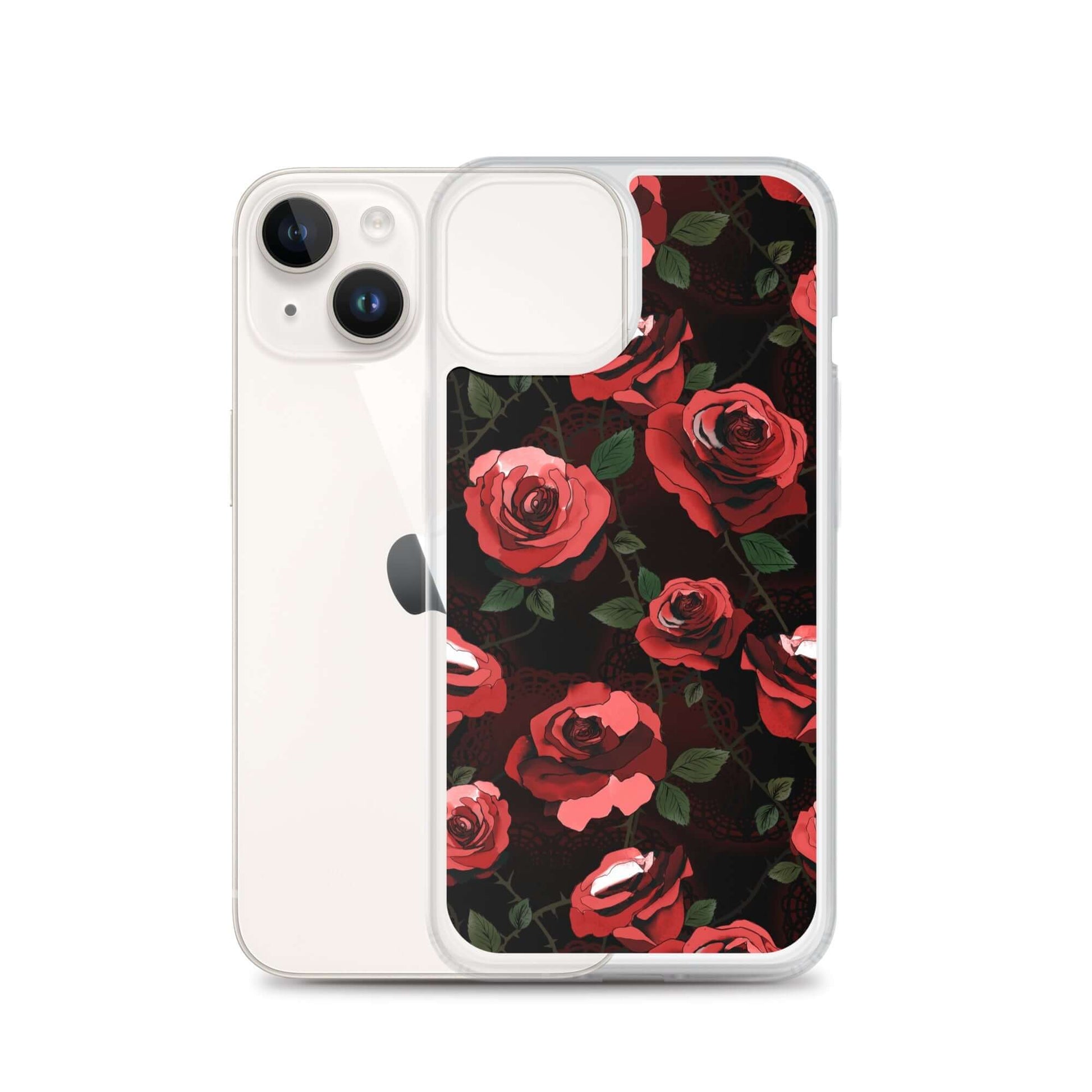 Stylish Enchanted Rose iPhone® Clear Case offers sleek protection against scratches and dirt with a flexible design.