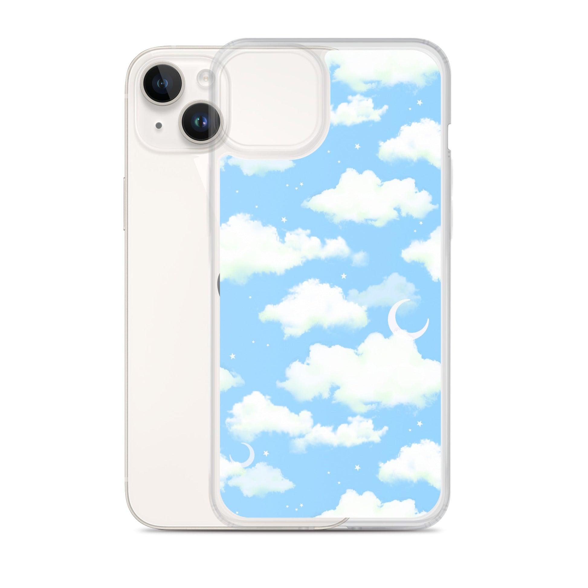 Protect your iPhone® with the Cloudy Sky iPhone® Clear Case, featuring a sleek design and vibrant cloud pattern.