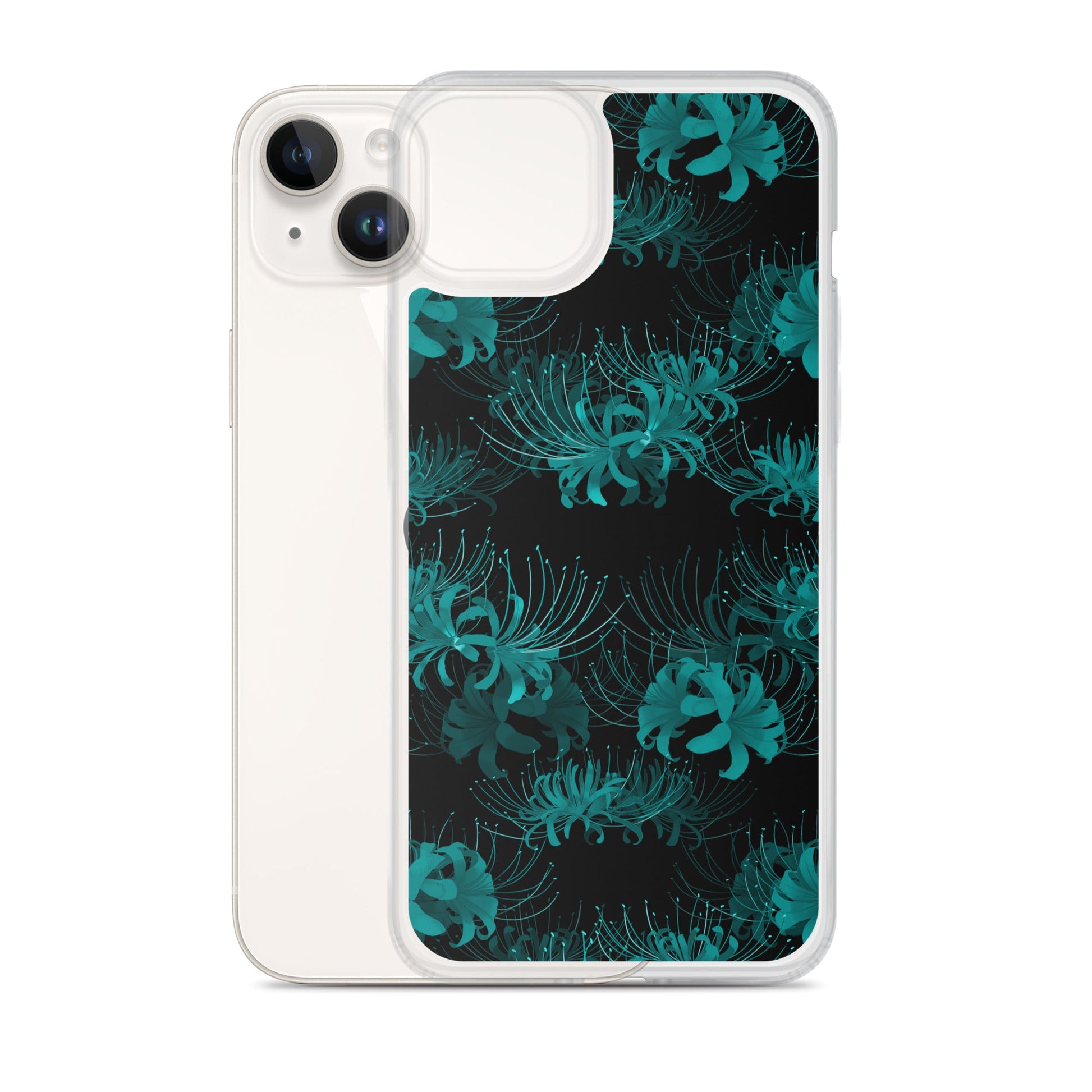 Stylish Higanbana iPhone® Clear Case features a sleek design, protecting against scratches and dirt with flexible sides.