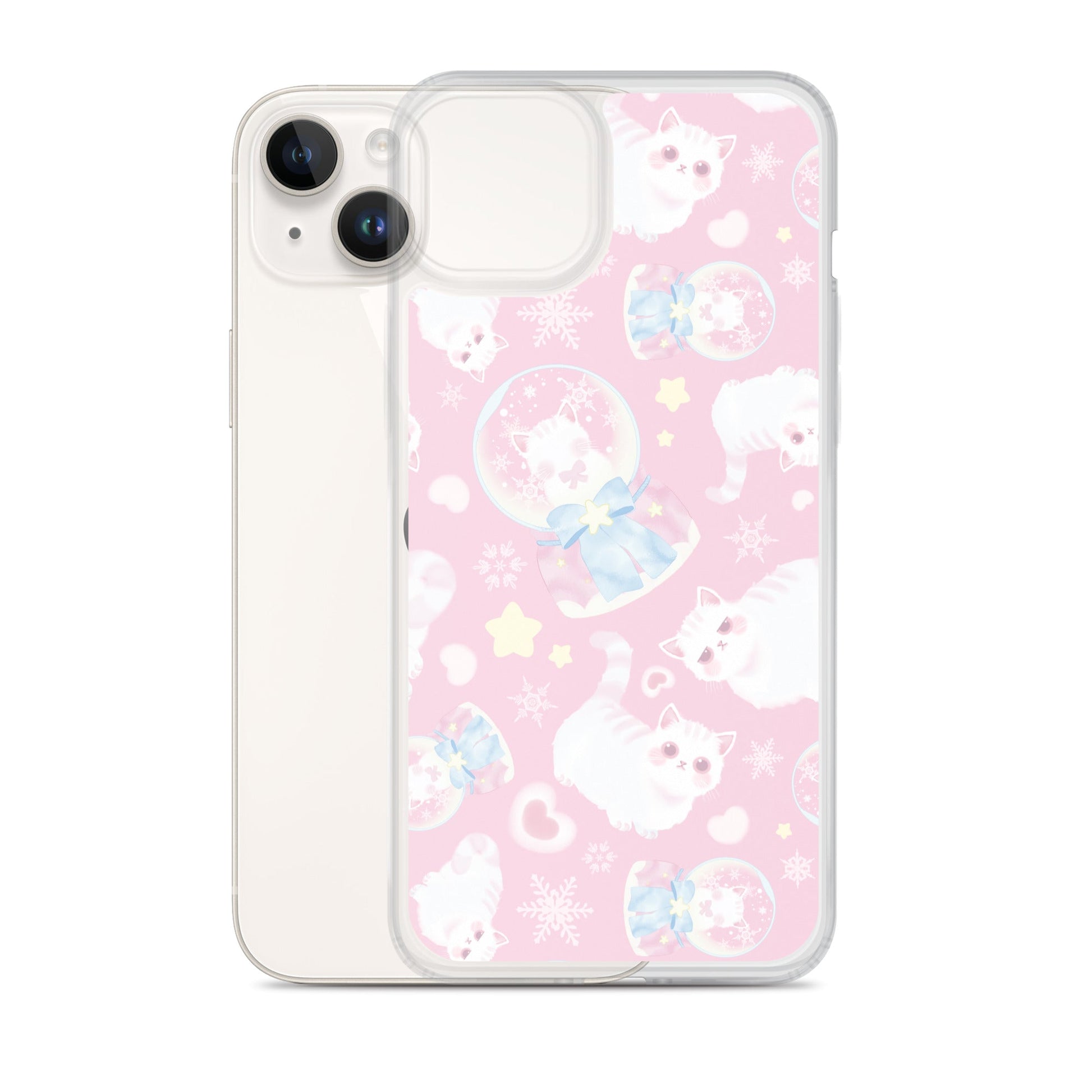 Protect your iPhone® in style with the Snow Kitten iPhone® Clear Case featuring a cute design and flexible sides.