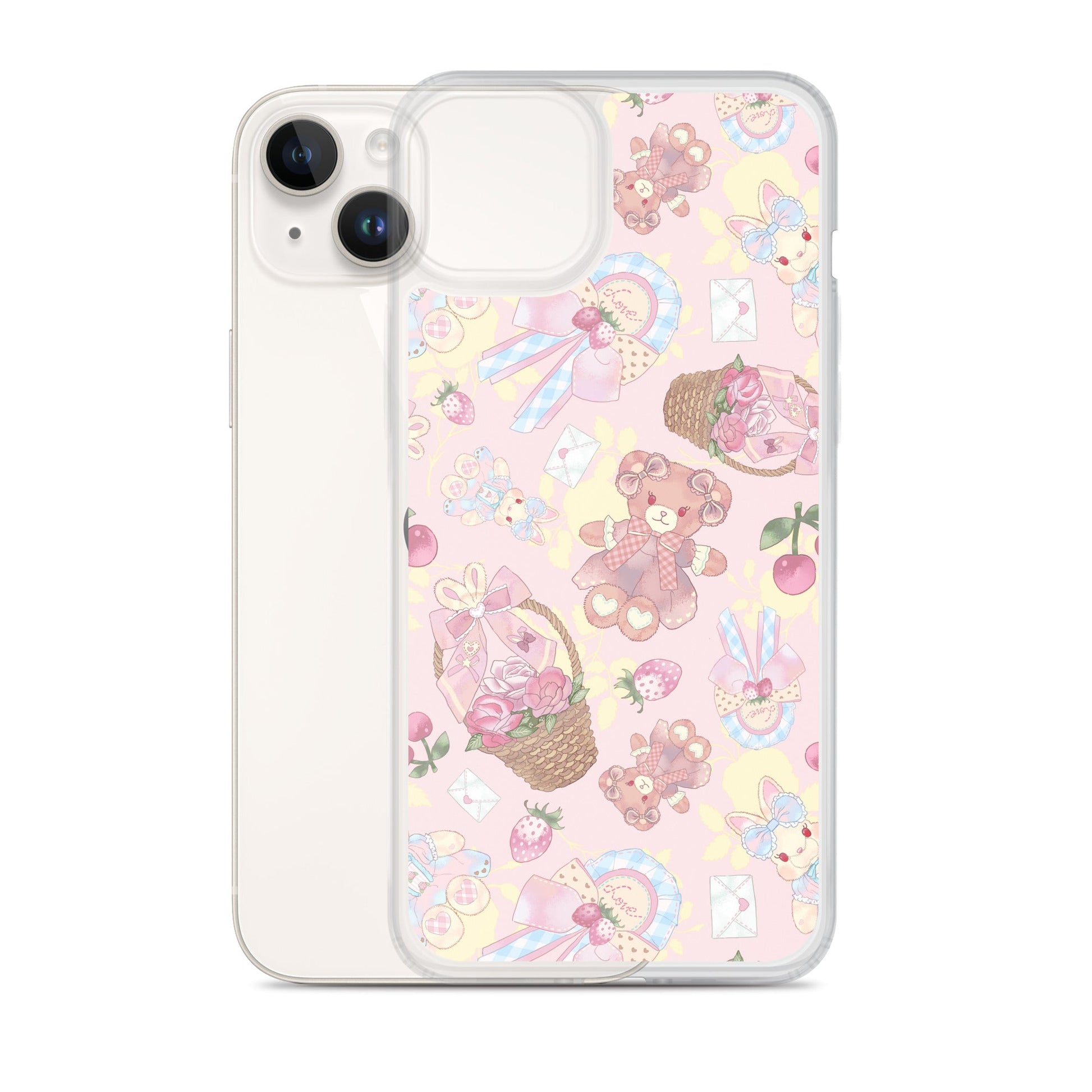 Stylish Sweet Teddy iPhone® Clear Case featuring adorable teddy bear designs for protection and easy access.