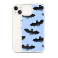Stylish Lilith iPhone® Clear Case with bat design, protecting against scratches and dirt while showcasing your phone.