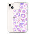Sleek Sea Princess iPhone® Clear Case with vibrant seashell design, protecting against scratches and dust.