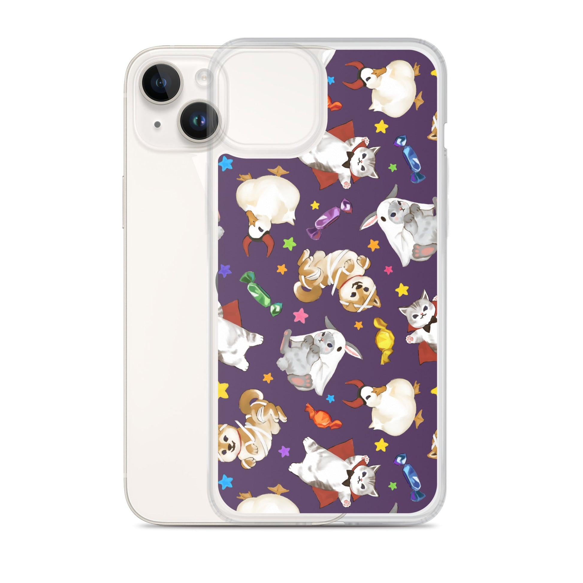 Protect your iPhone® with the Trick or Treaters iPhone® Clear Case, featuring a fun design and flexible, durable build.