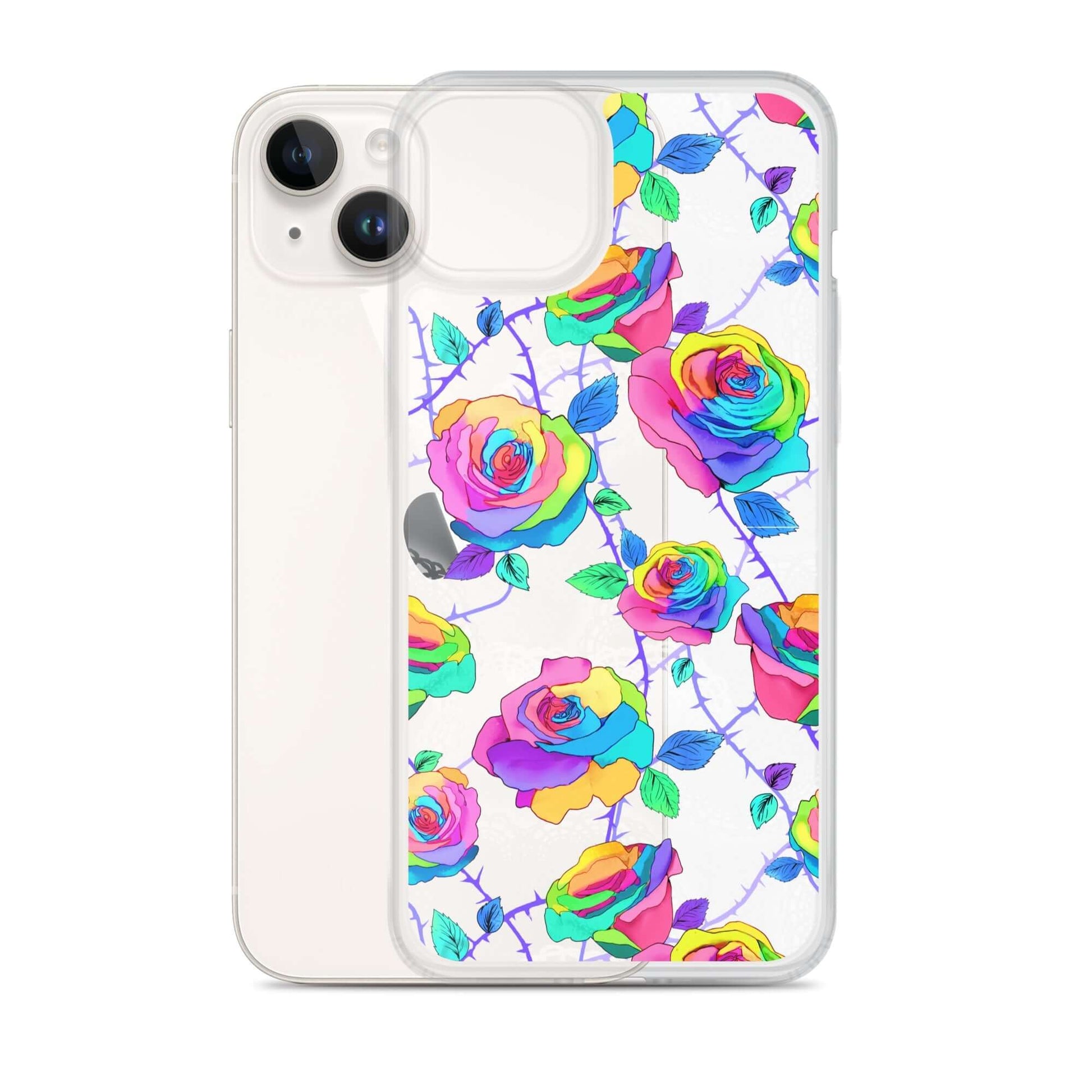 Stylish Enchanted Rose iPhone® Clear Case (Transparent) offers protection with a vibrant design and precise port openings.