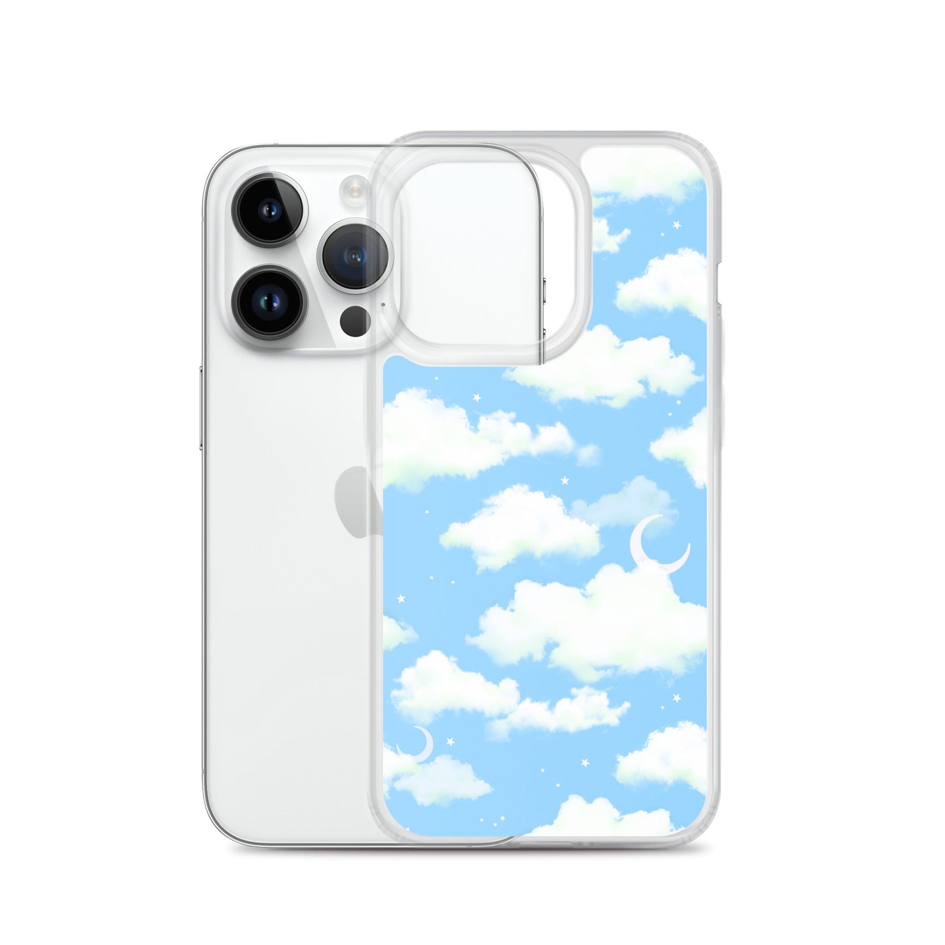 Cloudy Sky iPhone® Clear Case showcases a dreamy cloud design, offering stylish protection for your phone.
