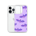 Morrigan iPhone® Clear Case features a stylish design with bat patterns, ensuring protection from scratches and dirt.