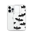 Morrigan iPhone® Clear Case featuring a sleek design with bat patterns, offering optimal protection and easy access.