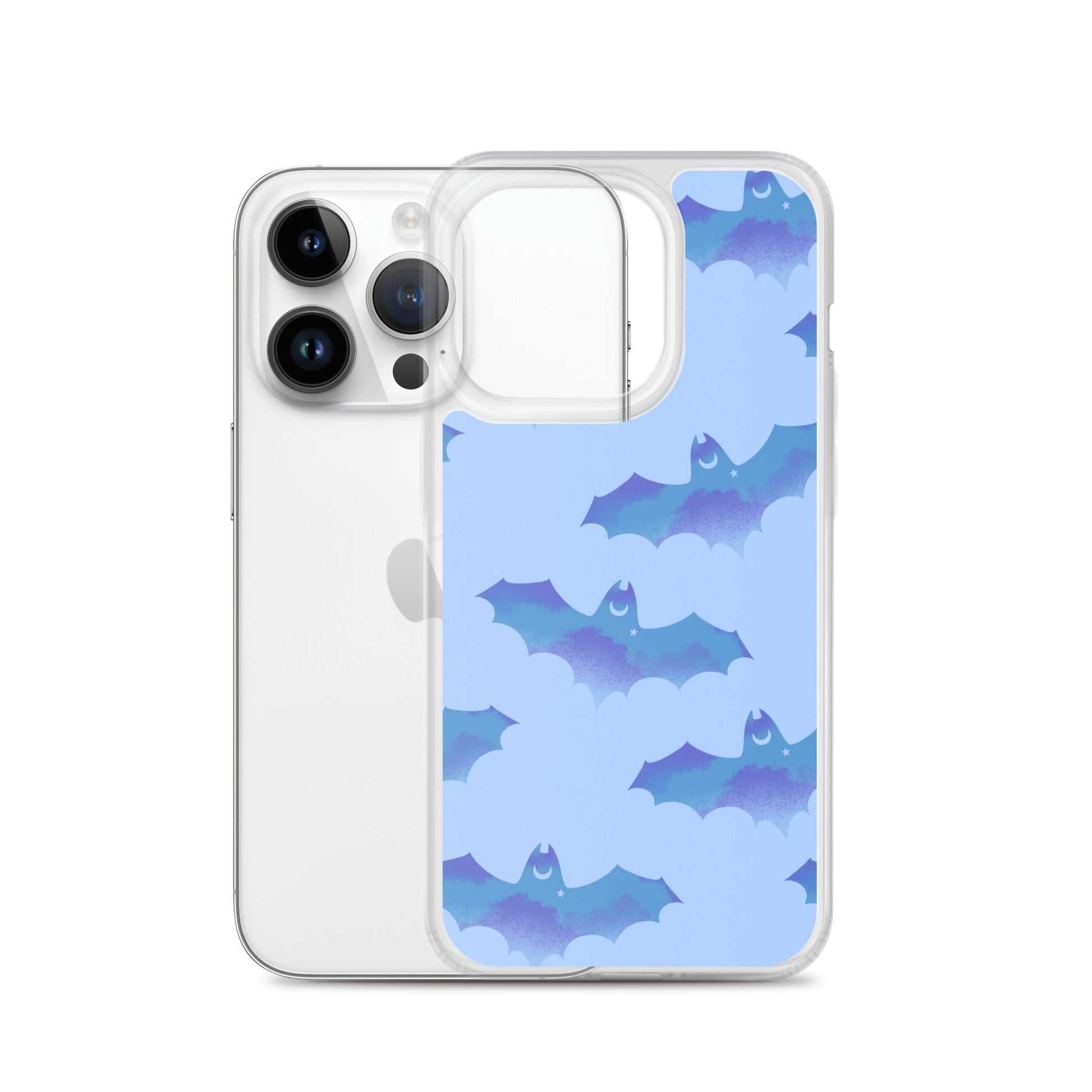 Stylish Lilith iPhone® Clear Case featuring a bat design, offering protection against scratches and dirt.