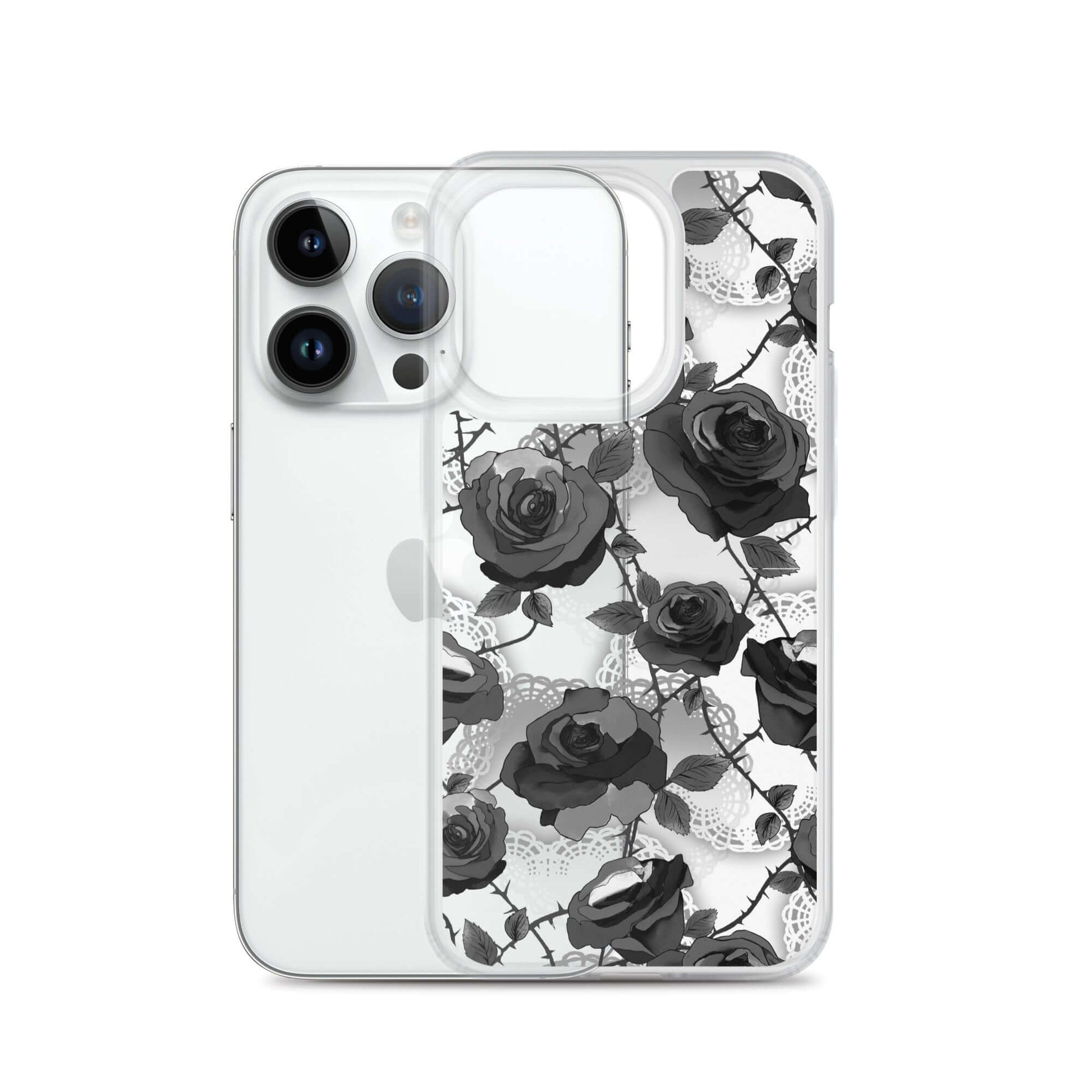 Protect your phone in style with the Enchanted Rose iPhone® Clear Case (Transparent), featuring a sleek design and floral pattern.