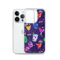 Colorful Monster Party iPhone® Clear Case featuring playful designs, offering durable protection from scratches and dust.