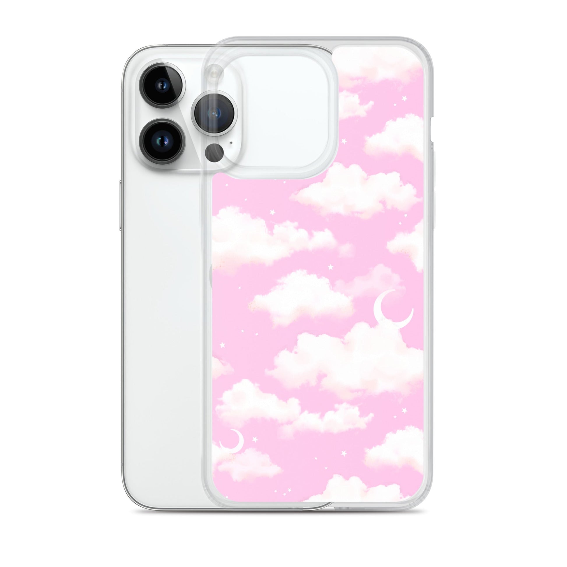 Protect your iPhone® stylishly with the Cloudy Sky iPhone® Clear Case featuring a dreamy, cloud-patterned design.