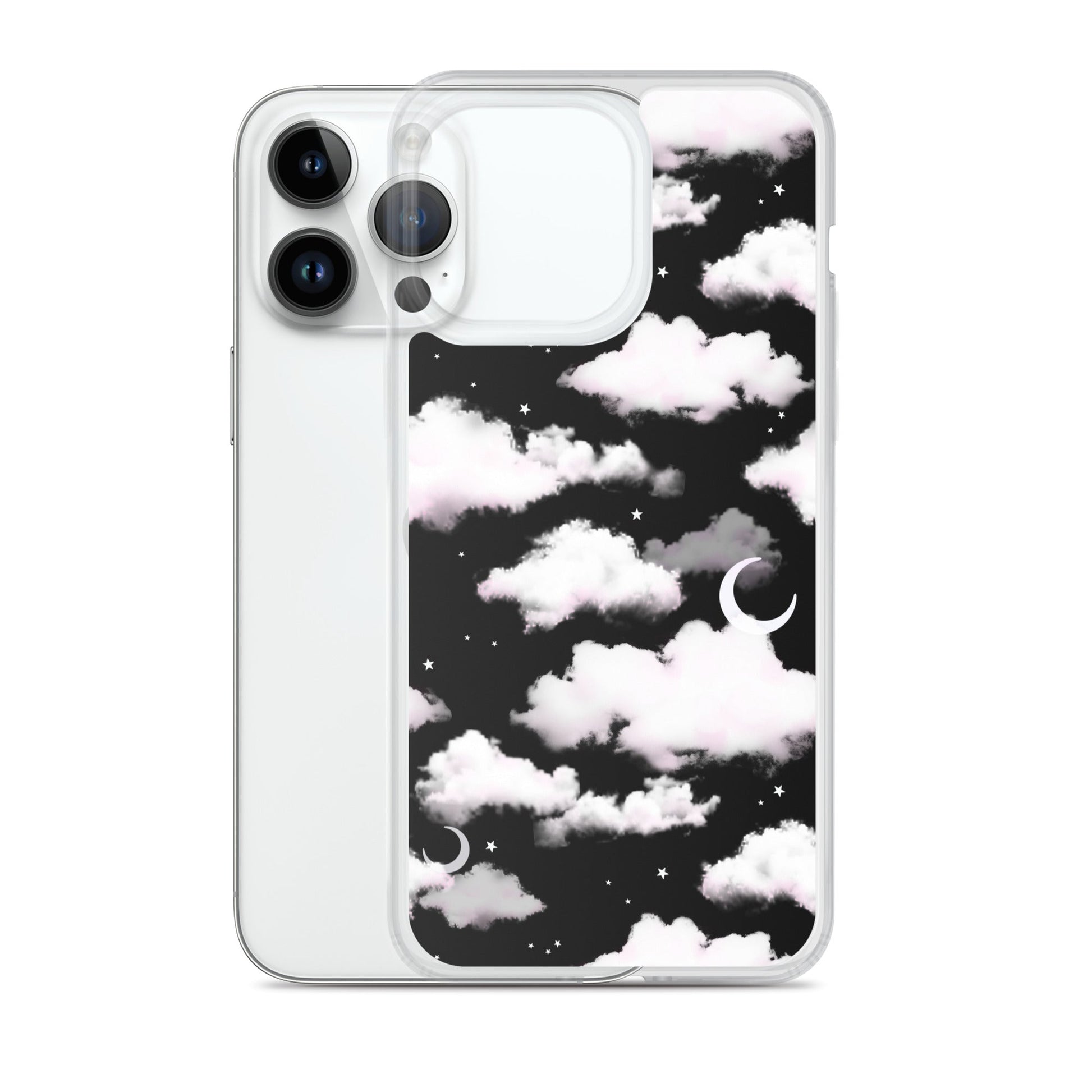 Stylish Cloudy Sky iPhone® Clear Case showcasing a sleek design, perfect for protection against scratches and dust.