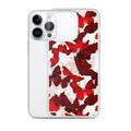 Sleek Butterfly iPhone® Clear Case with vibrant butterfly design, offering protection from scratches and dirt.