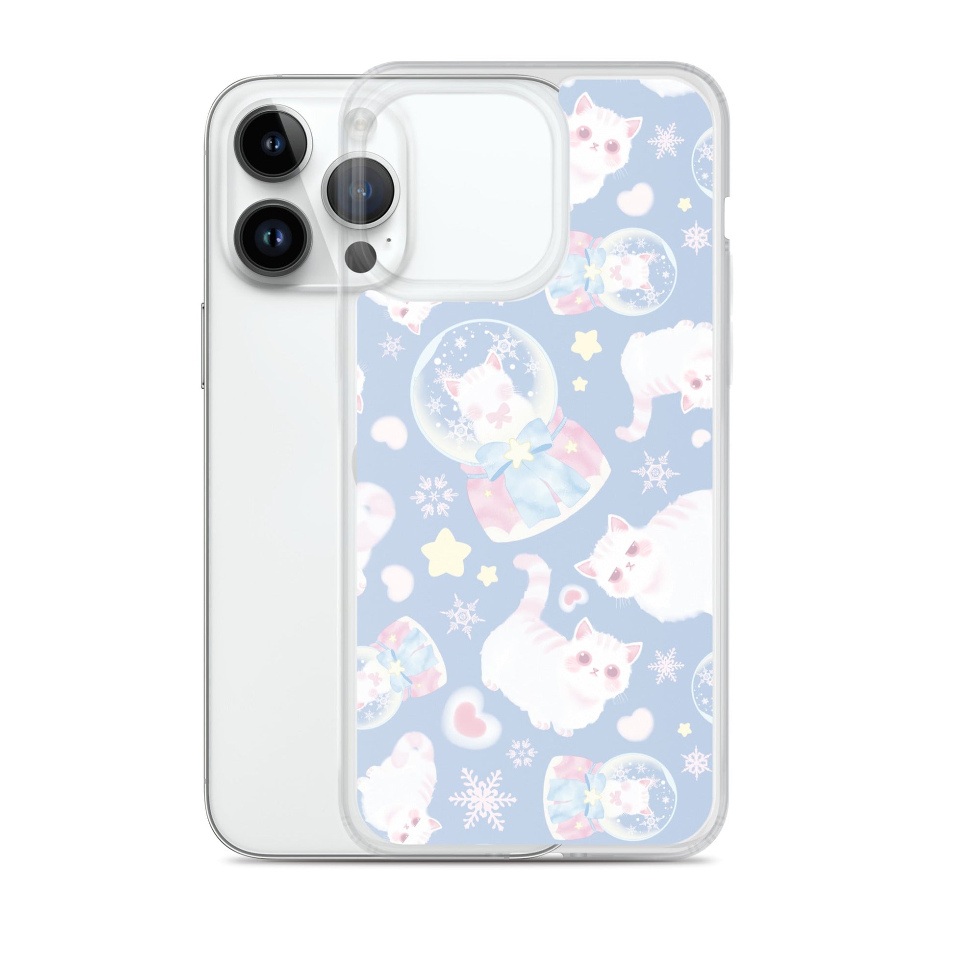 Protect your iPhone® with the stylish Snow Kitten iPhone® Clear Case, featuring a cute, whimsical design.