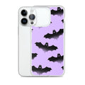 Sleek Morrigan iPhone® Clear Case with bat design offers protection from scratches and easy access to ports.