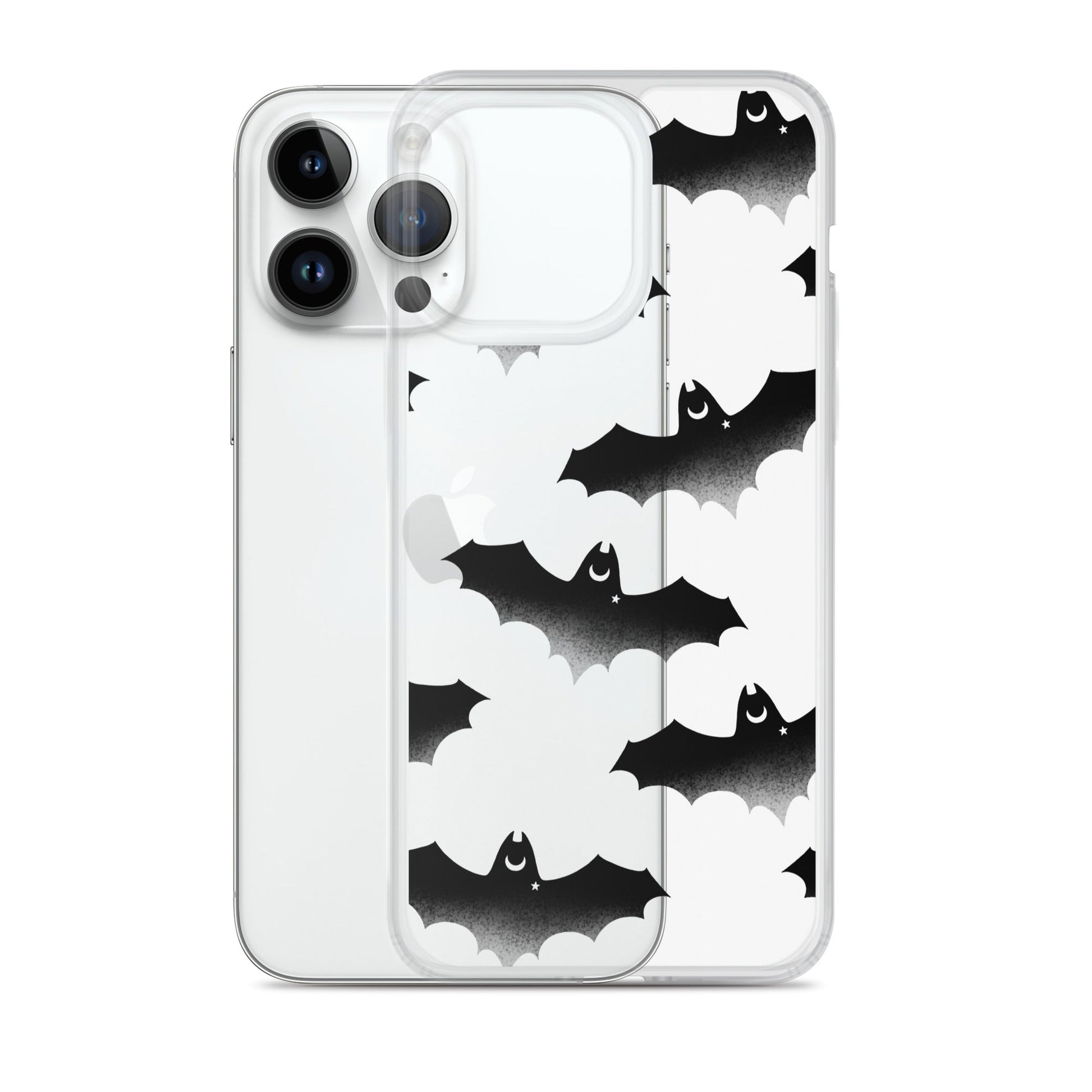 Sleek Morrigan iPhone® Clear Case with bat design offers protection against dust, scratches, and dirt. Perfect for style!