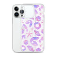 Sleek Sea Princess iPhone® Clear Case featuring seashell designs, offering excellent protection and easy access to ports.