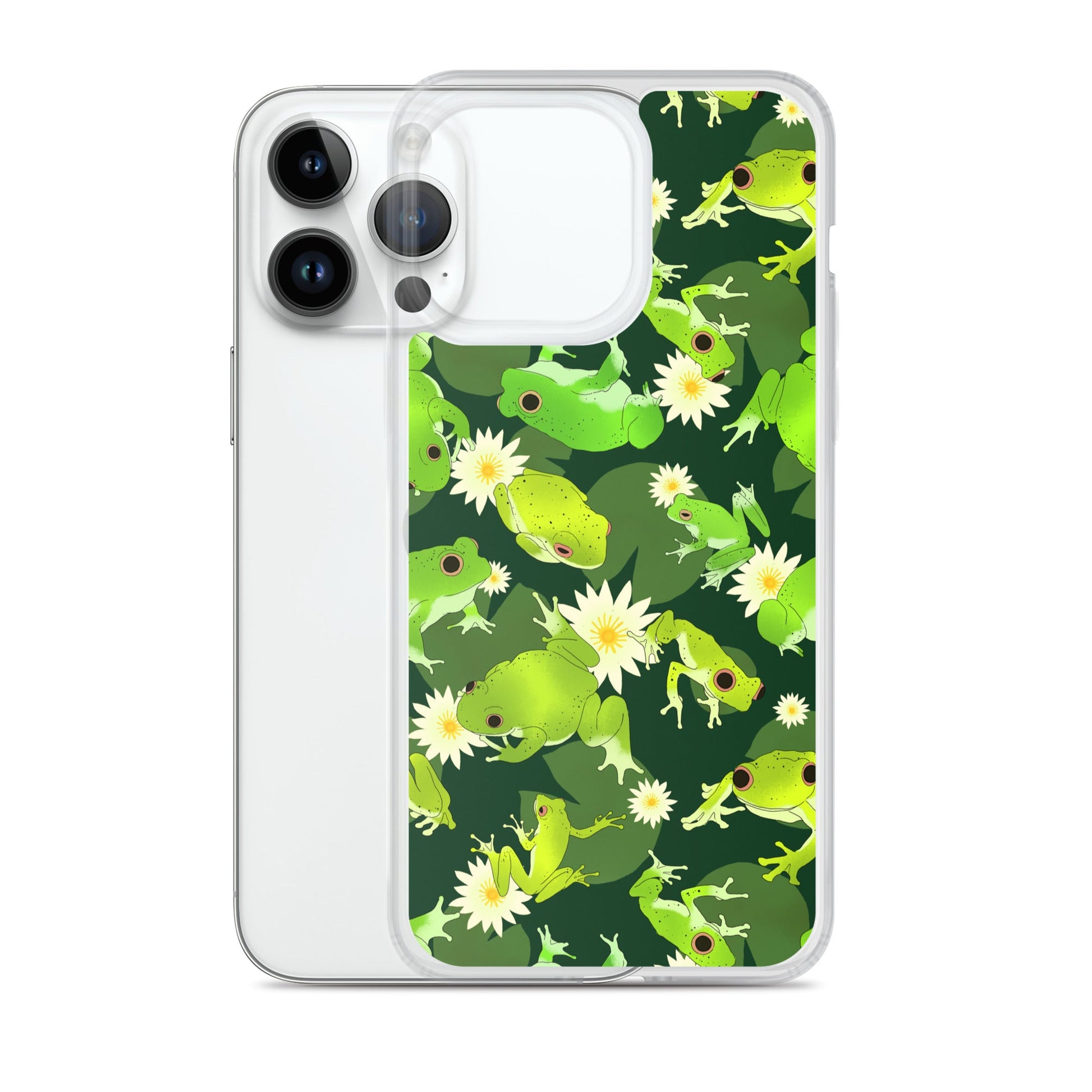 Kero-kero iPhone® Clear Case features a playful frog design, offering stylish protection for your device.