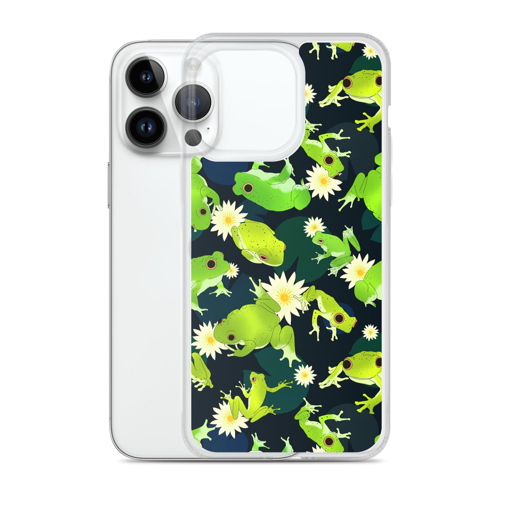 Stylish Kero-kero iPhone® Clear Case features a protective design with vibrant frog graphics, perfect for your device.