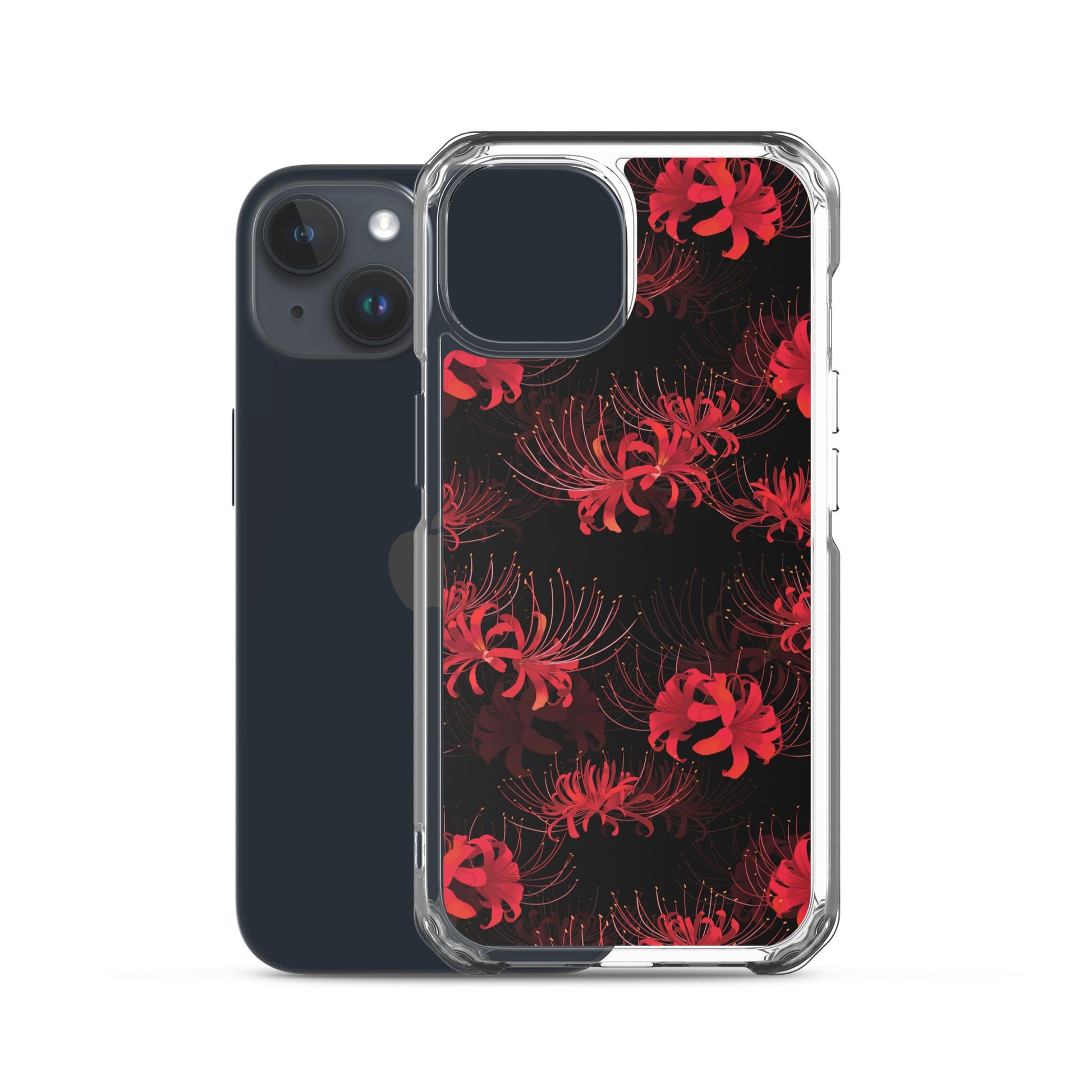 Sleek Higanbana iPhone® Clear Case featuring a solid back and flexible sides for optimal protection and style.