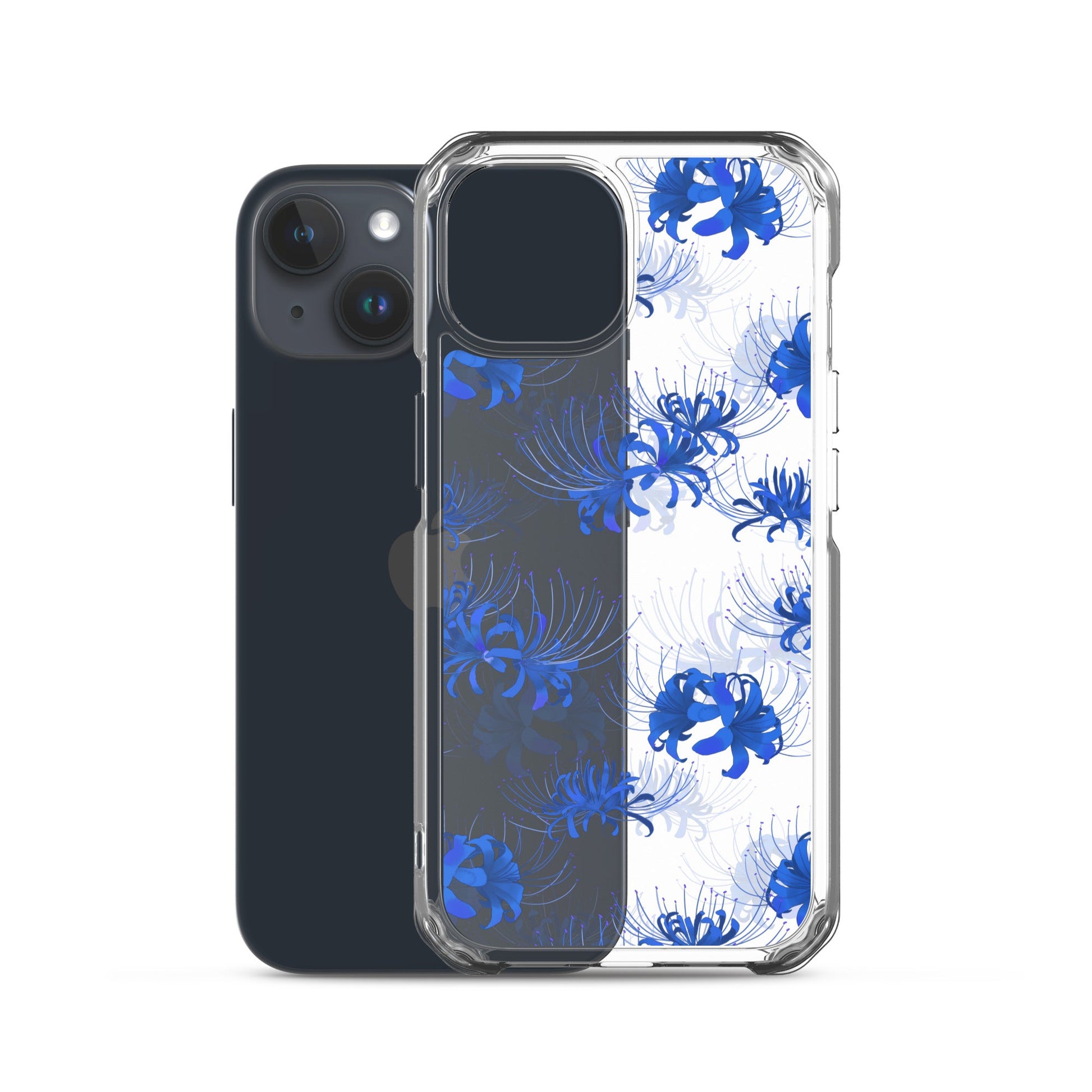 Sleek Higanbana iPhone® Clear Case showcases vibrant floral design while protecting against scratches and dust.