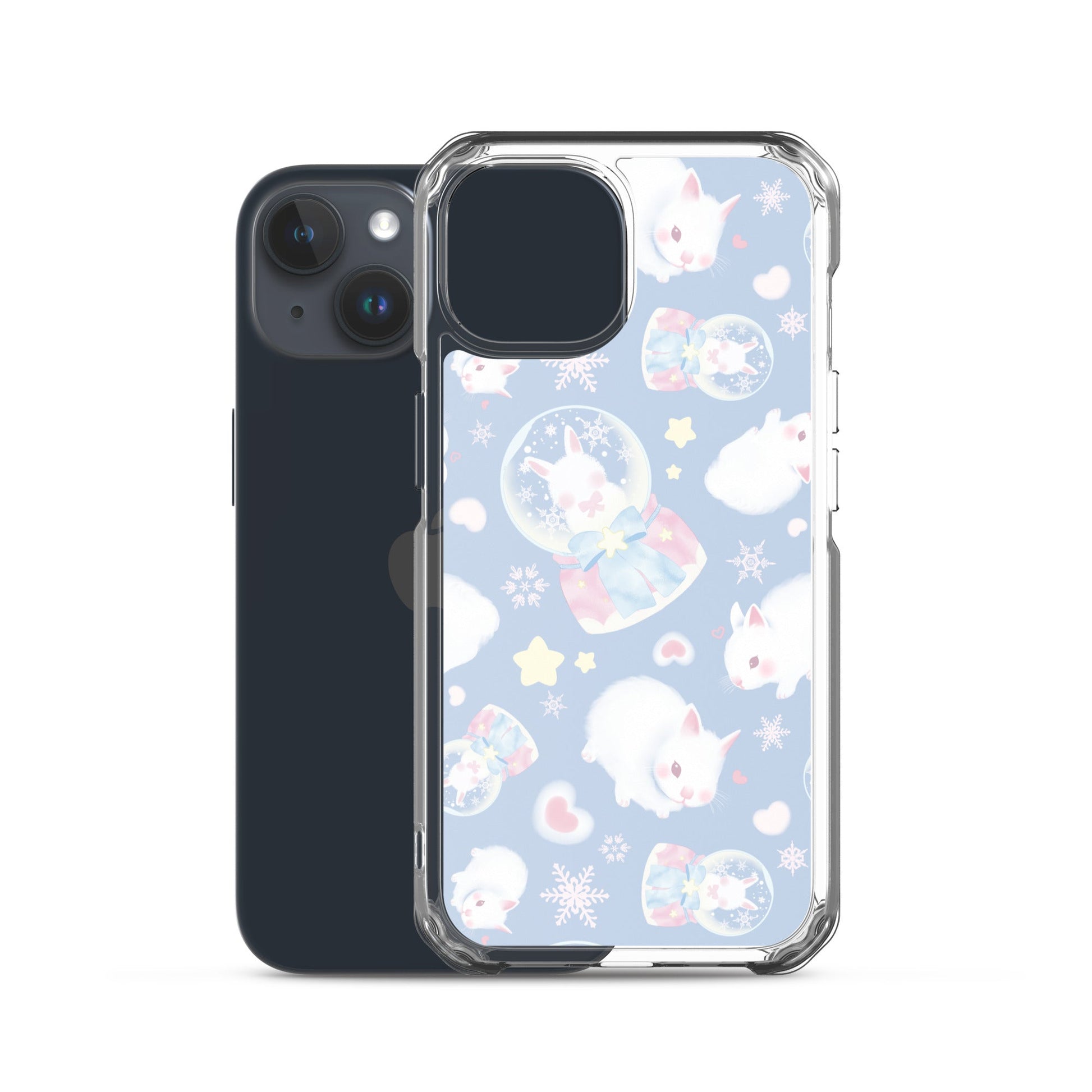 Sleek Snow Bunny iPhone® Clear Case with adorable bunny design, offering protection against scratches and dirt.