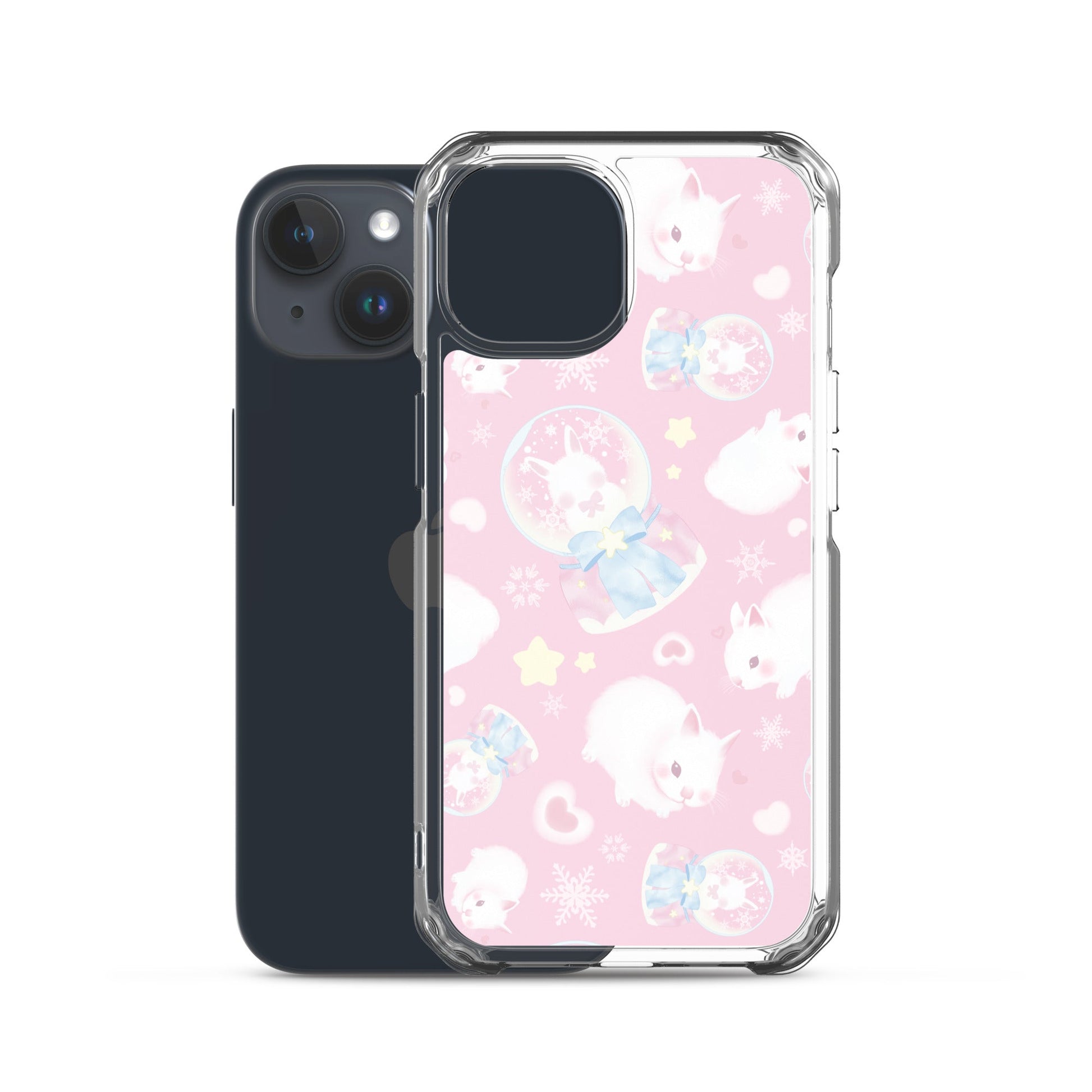 Protect your iPhone® stylishly with the Snow Bunny iPhone® Clear Case, featuring a cute bunny design and flexible sides.