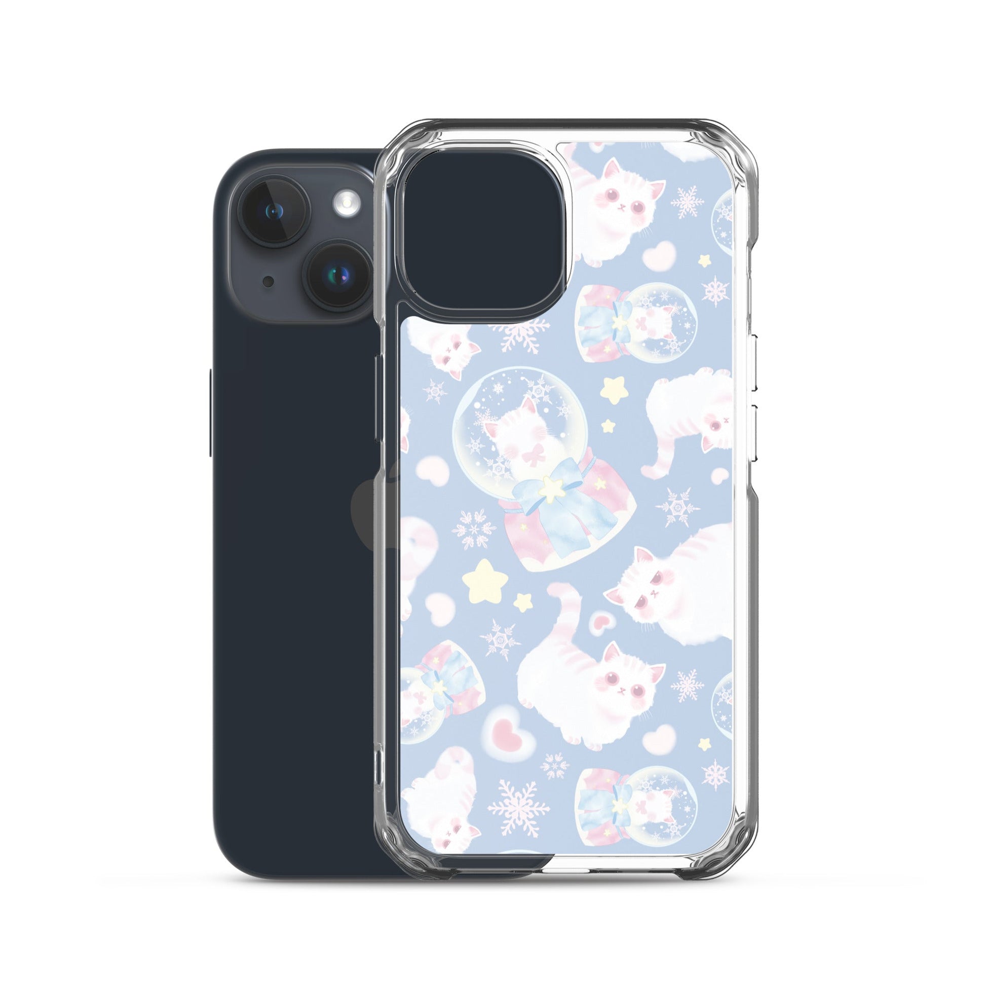 Protect your iPhone® in style with the Snow Kitten iPhone® Clear Case featuring adorable kitten designs.