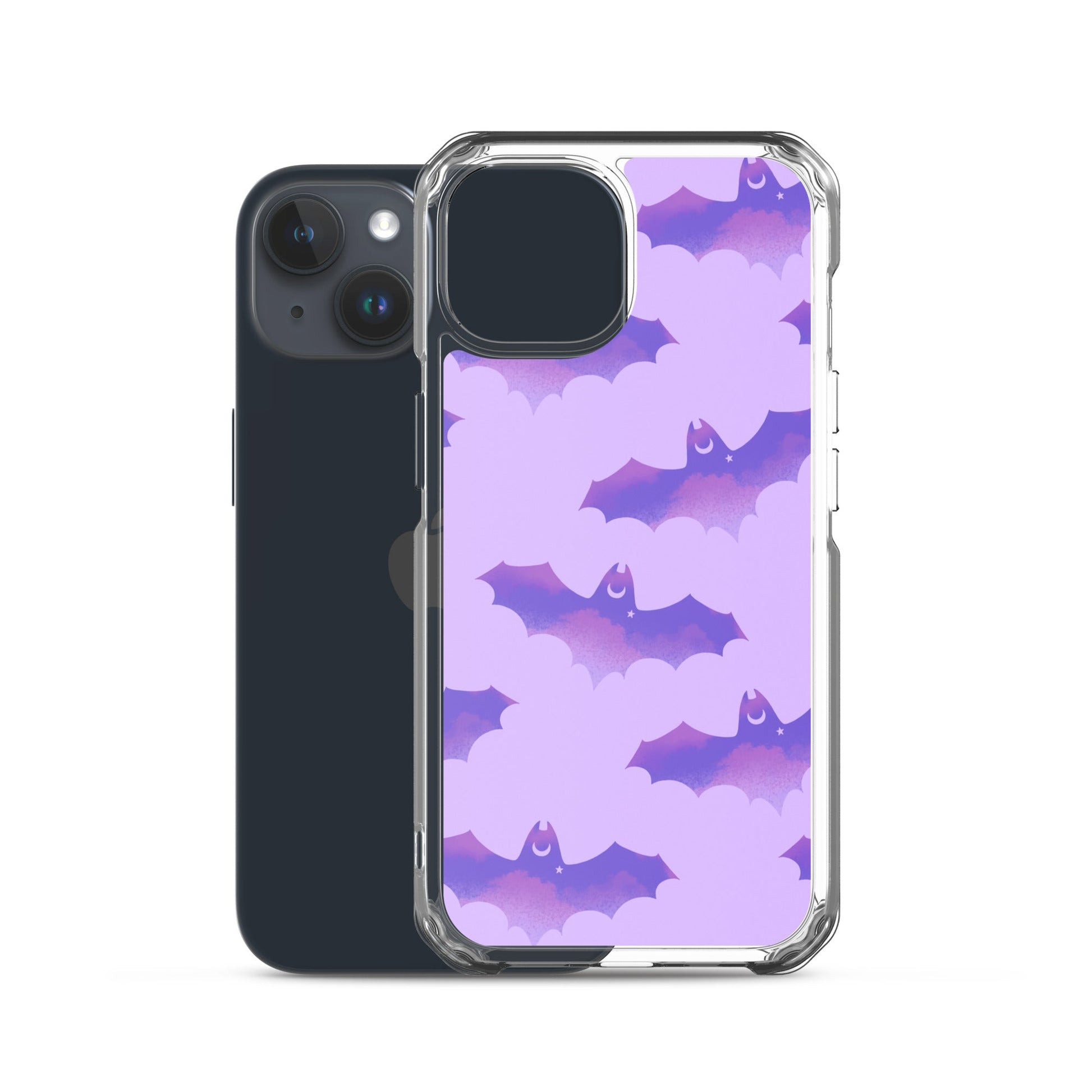 Morrigan iPhone® Clear Case showcasing a sleek design, protecting against scratches and dust with flexible sides.
