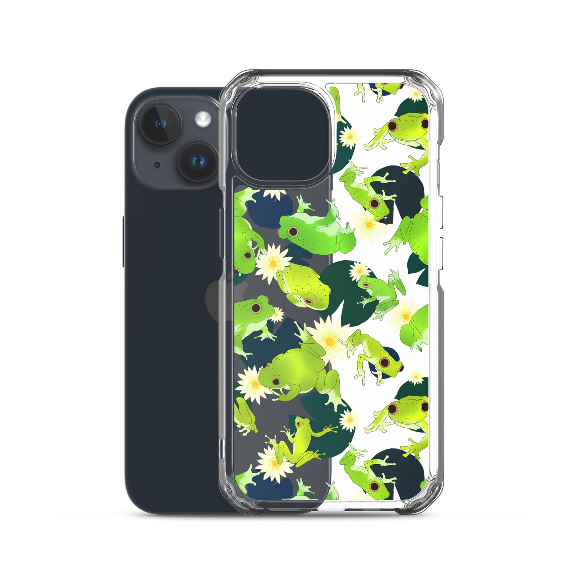 Kero-kero iPhone® Clear Case featuring vibrant frog designs offers stylish protection from scratches and dirt.