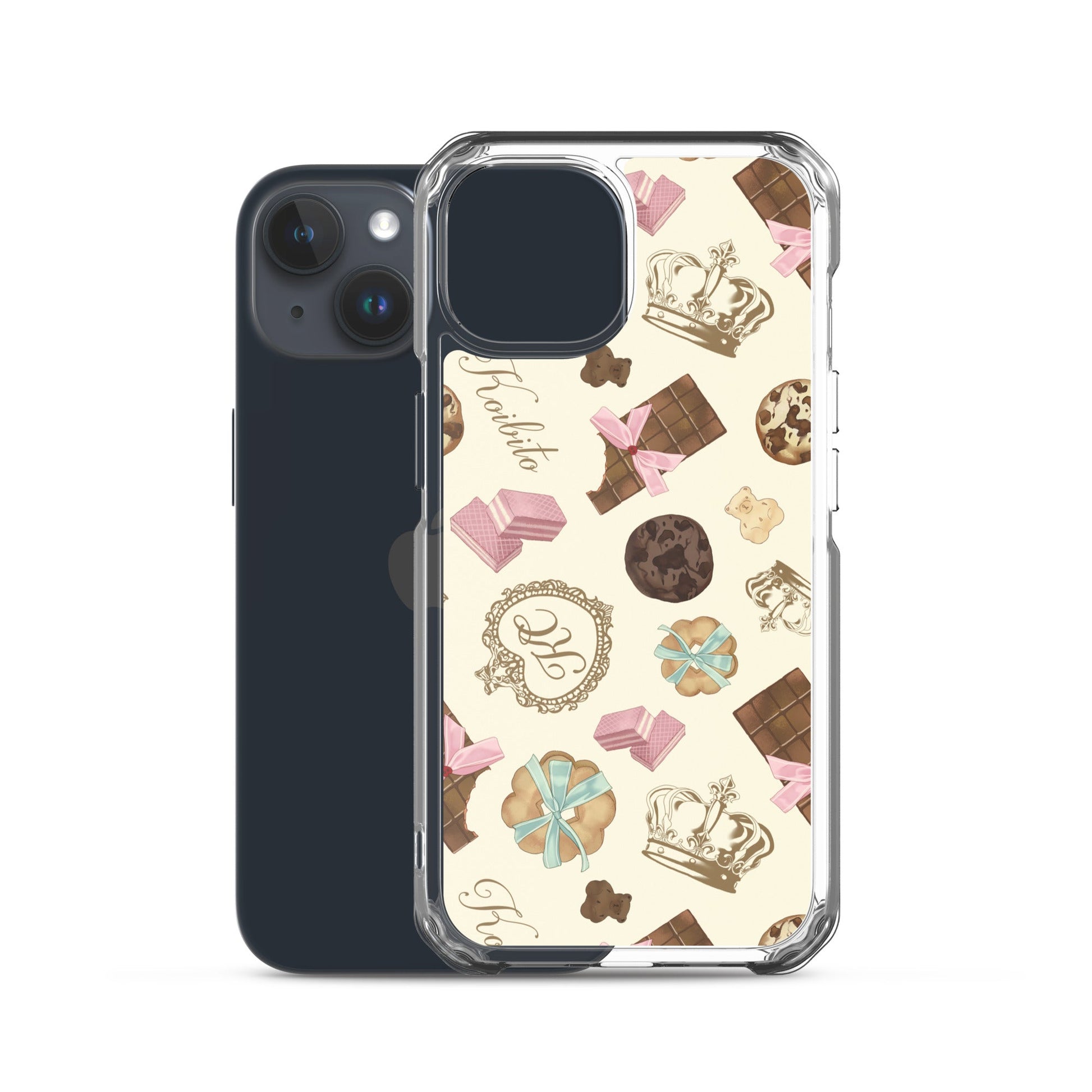 Stylish Royal Cookie iPhone® Clear Case featuring a fun dessert design for ultimate protection and easy access.