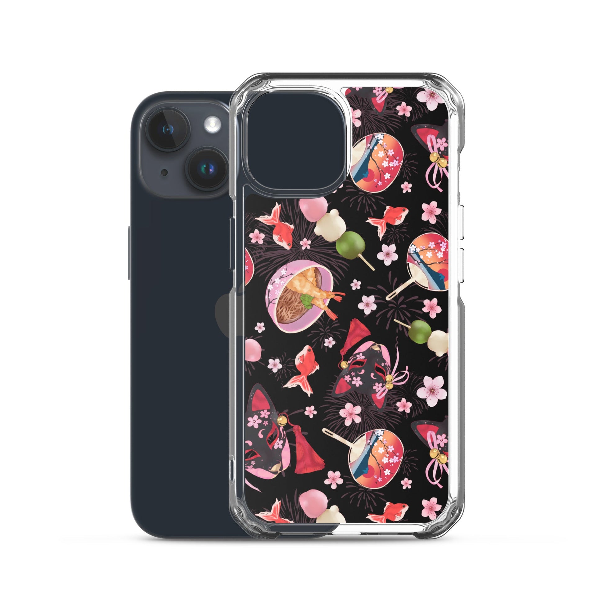 Protect your iPhone® with the stylish Matsuri iPhone® Clear Case featuring vibrant designs and easy access to ports.