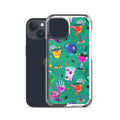 Colorful Monster Party iPhone® Clear Case showcasing vibrant designs, offering protection against scratches and dirt.