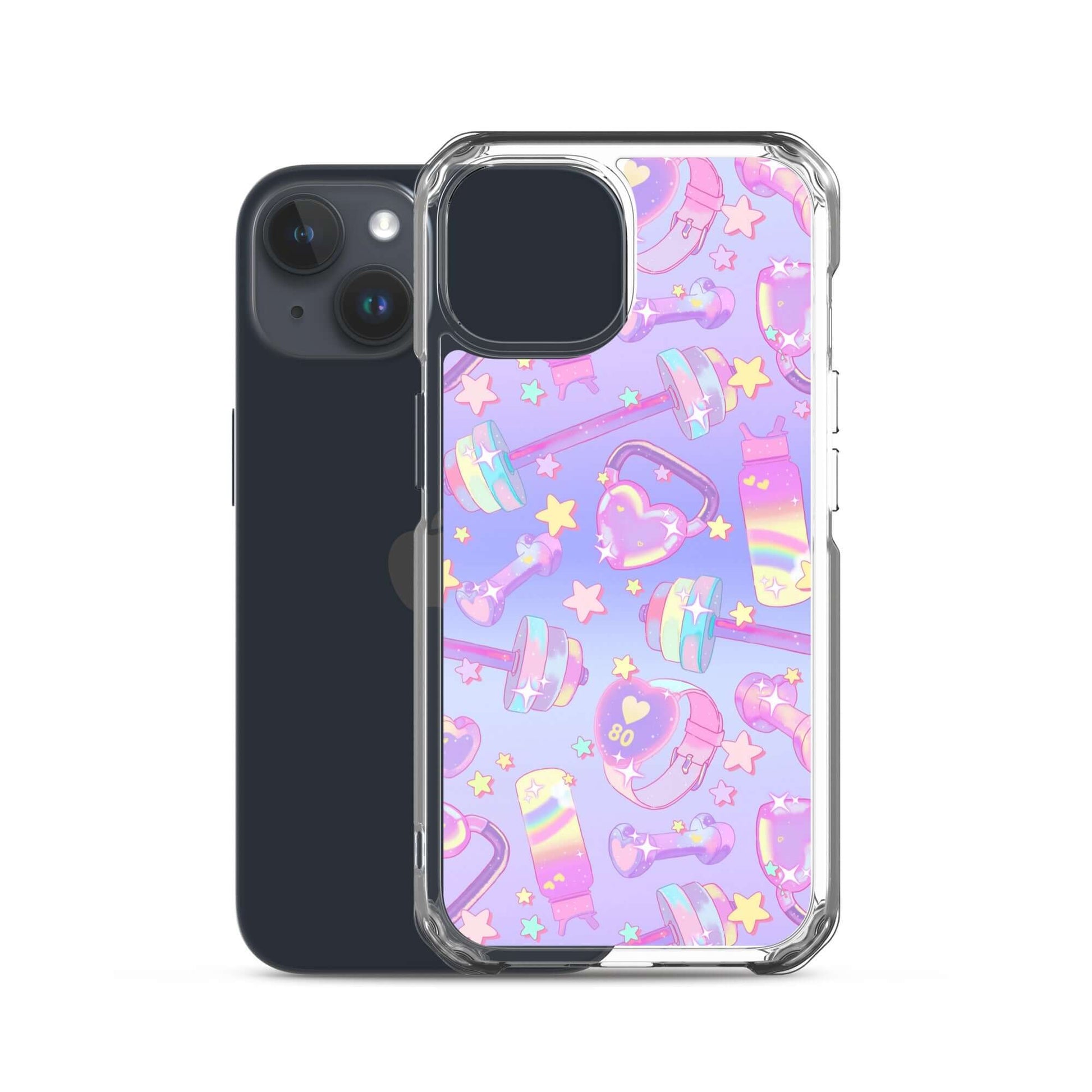 Showcasing the Glitter Gains iPhone® Clear Case with vibrant designs, perfect for protection and style at [STORE NAME].