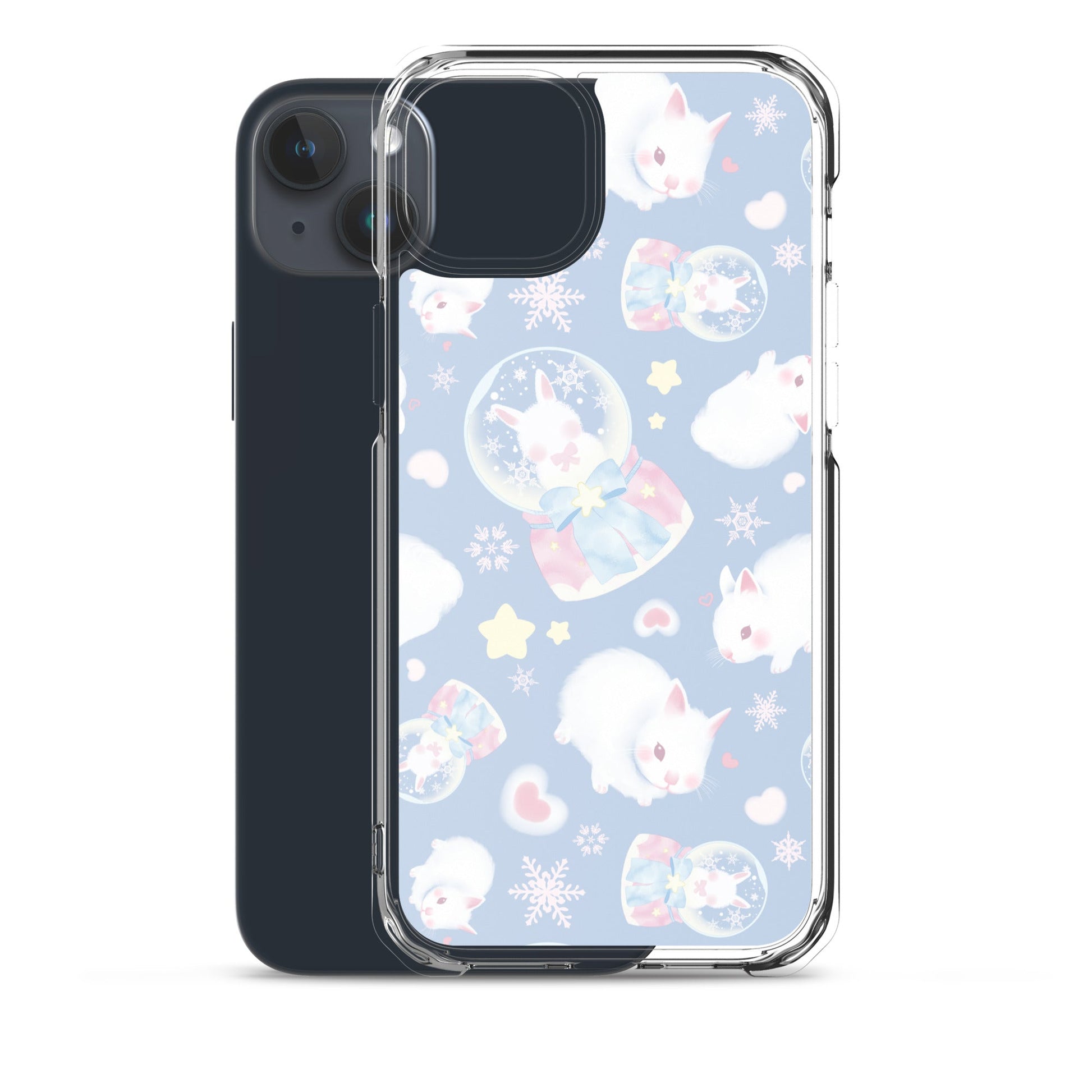 Protect your iPhone® in style with the Snow Bunny iPhone® Clear Case, featuring a charming design and flexible sides.
