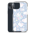 Cute Snow Kitten iPhone® Clear Case features a protective design with flexible sides and a solid back for easy access.