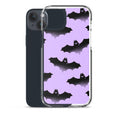 Sleek Morrigan iPhone® Clear Case with bat design, protecting against scratches, dust, and dirt. Perfect for style!