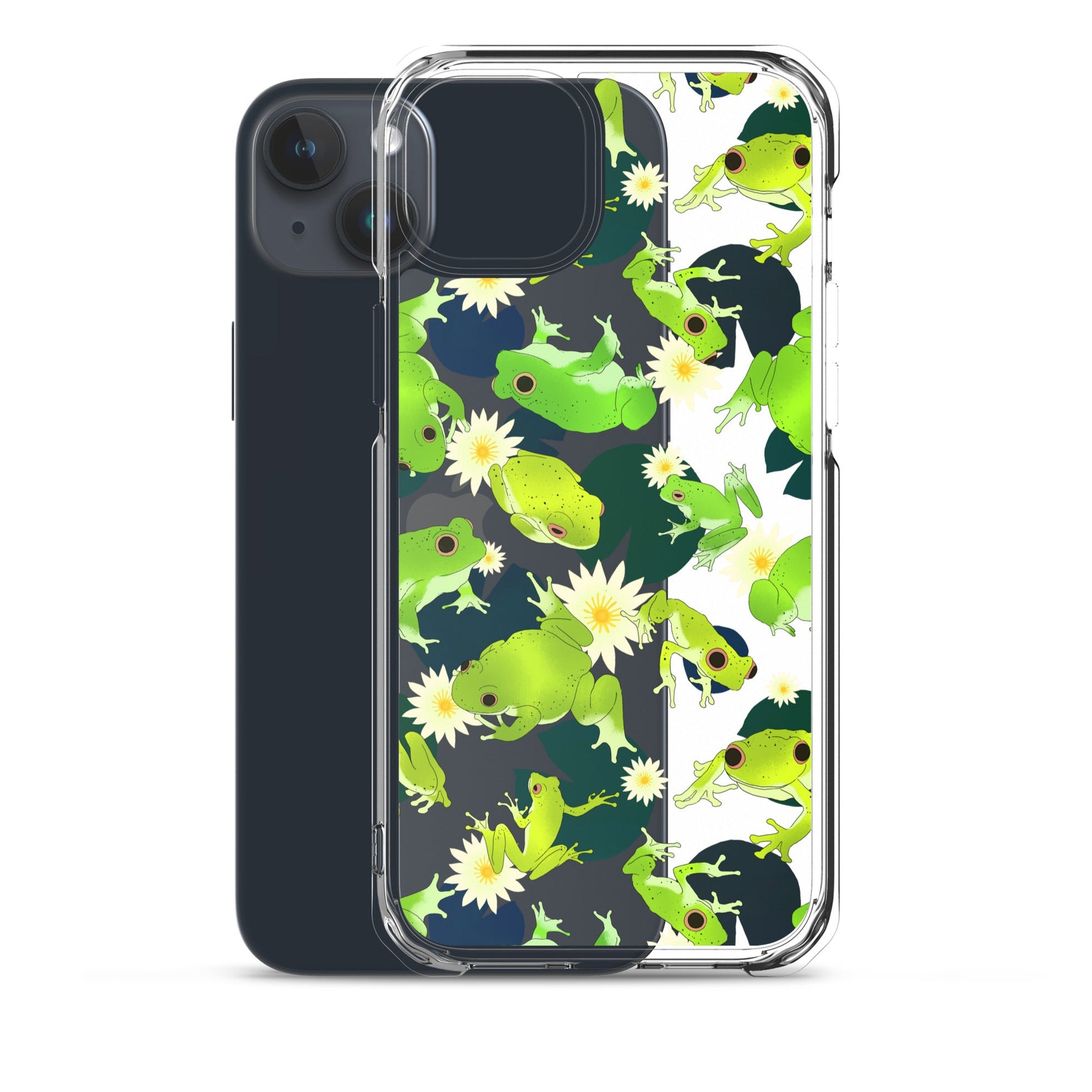 Kero-kero iPhone® Clear Case showcases a vibrant frog design, offering protection against scratches and dirt.