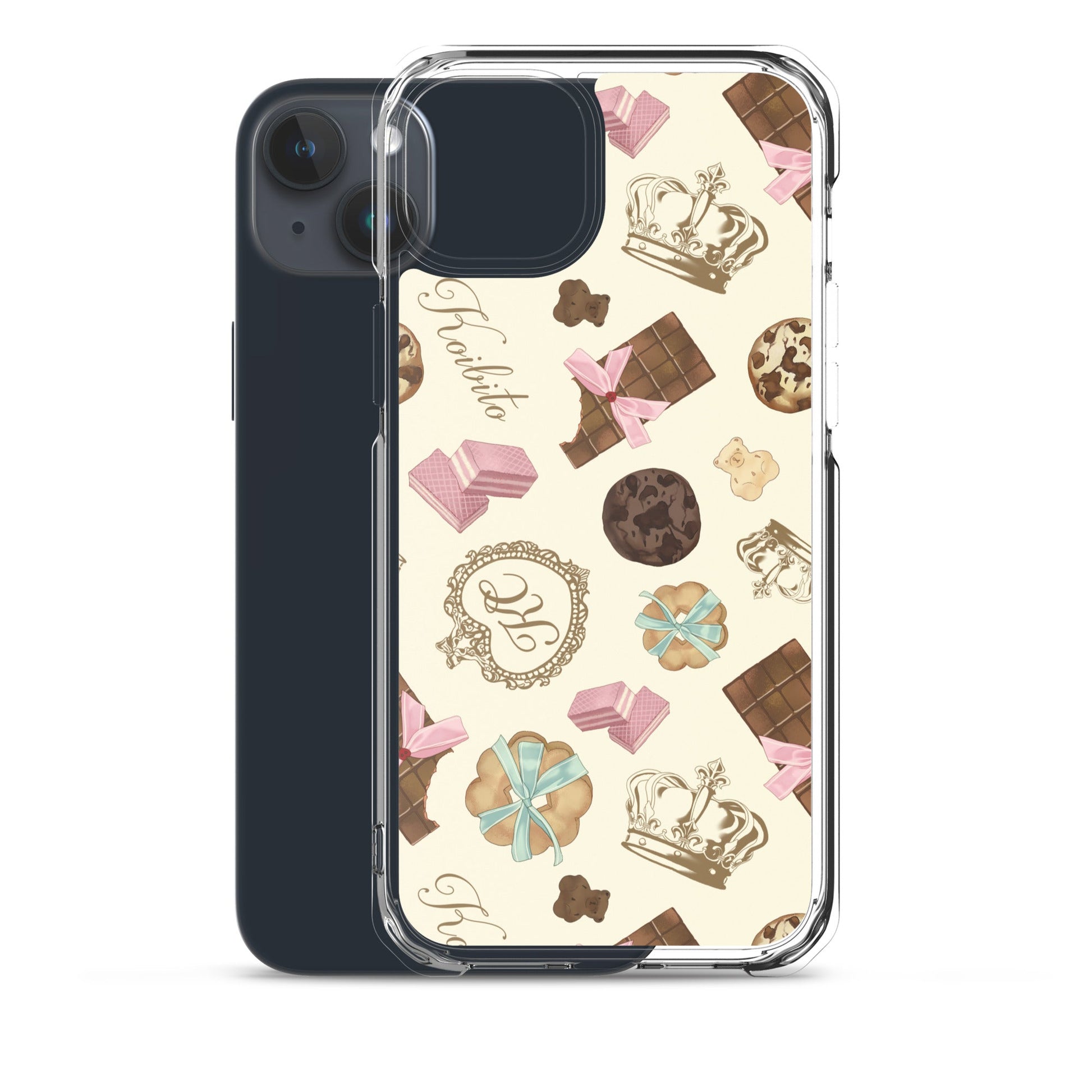 Sleek Royal Cookie iPhone® Clear Case features a solid back and flexible sides for easy access and protection.