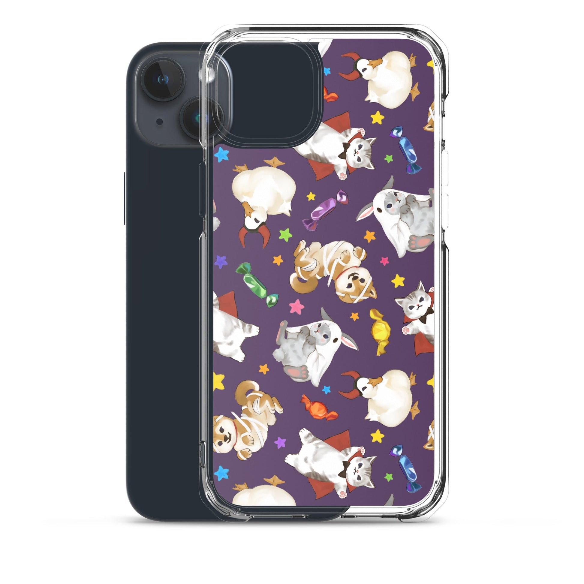 Trick or Treaters iPhone® Clear Case with a fun design, offering protection against scratches and dust for your phone.
