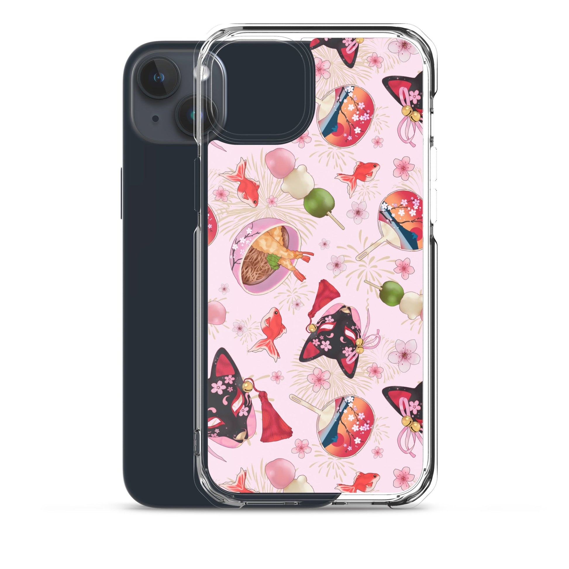 Matsuri iPhone® Clear Case showcases vibrant designs while offering protection against scratches and dust.