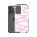 Sleek Cloudy Sky iPhone® Clear Case with solid back and flexible sides, offering stylish protection for your device.