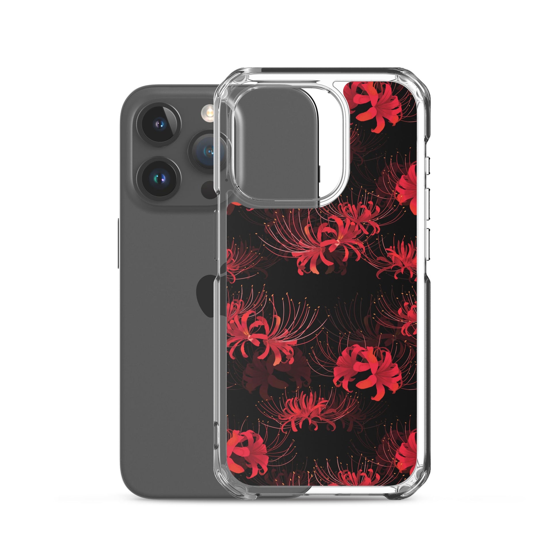 Sleek Higanbana iPhone® Clear Case with floral design protects against scratches, dust, and dirt for your iPhone®.
