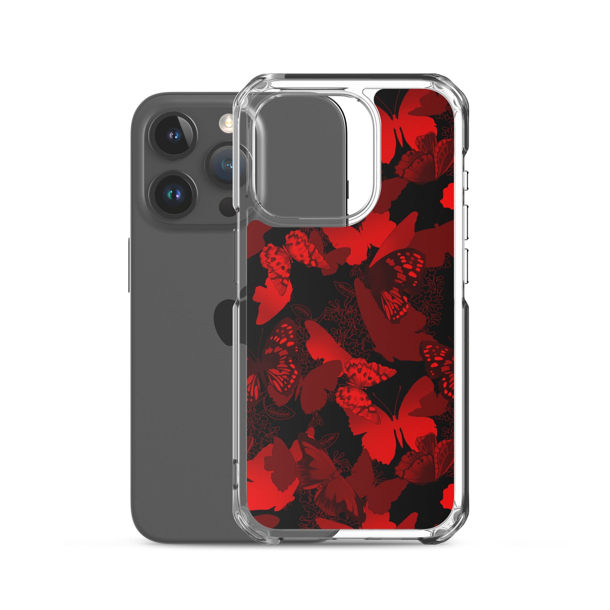 Sleek Butterfly iPhone® Clear Case showcases vibrant butterflies while offering robust protection against daily wear.