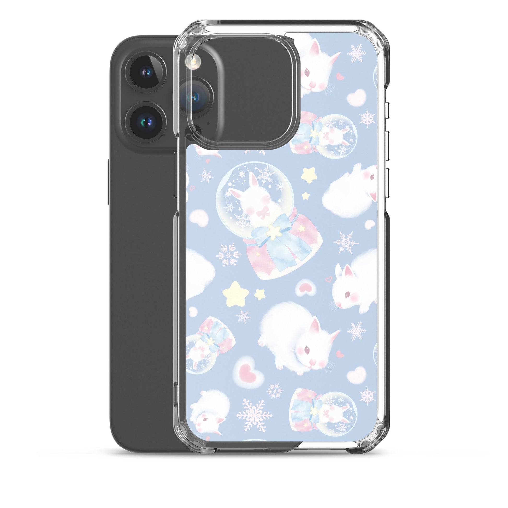 Sleek Snow Bunny iPhone® Clear Case offers protection with a solid back and flexible sides for easy use and style.