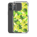 Kero-kero iPhone® Clear Case featuring vibrant frog designs, offering stylish protection for your device.
