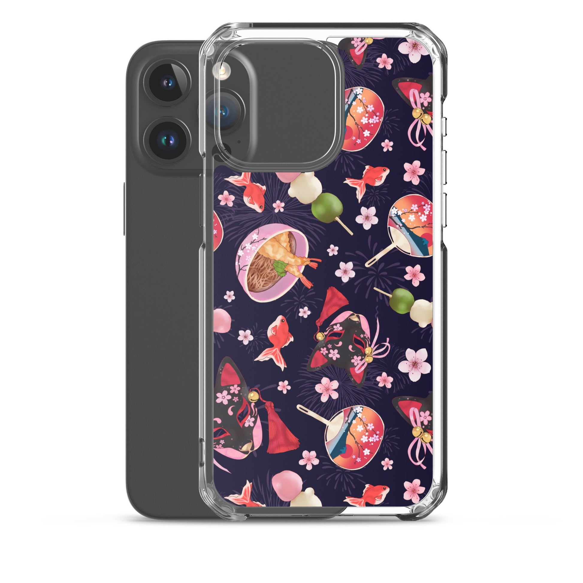 Matsuri iPhone® Clear Case showcases vibrant designs while offering protection against scratches and dirt.